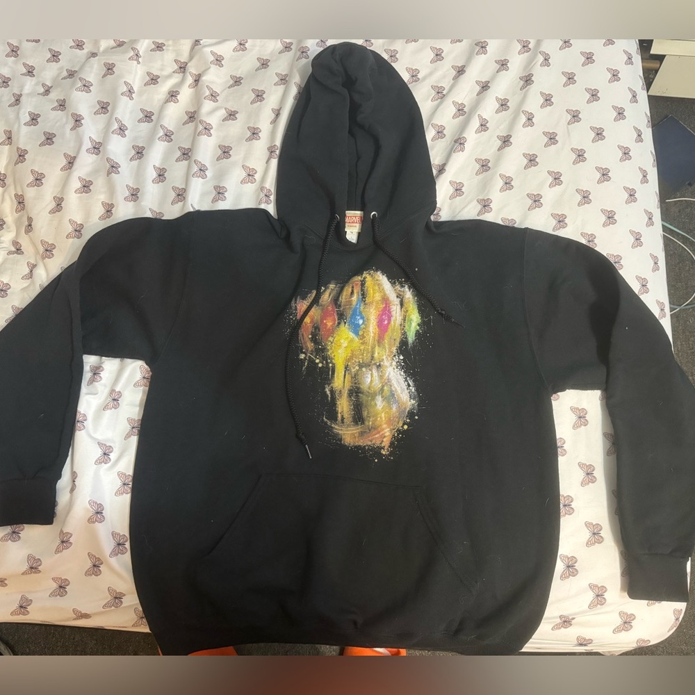 Marvel Hoodie Infinity Gauntlet Black size large